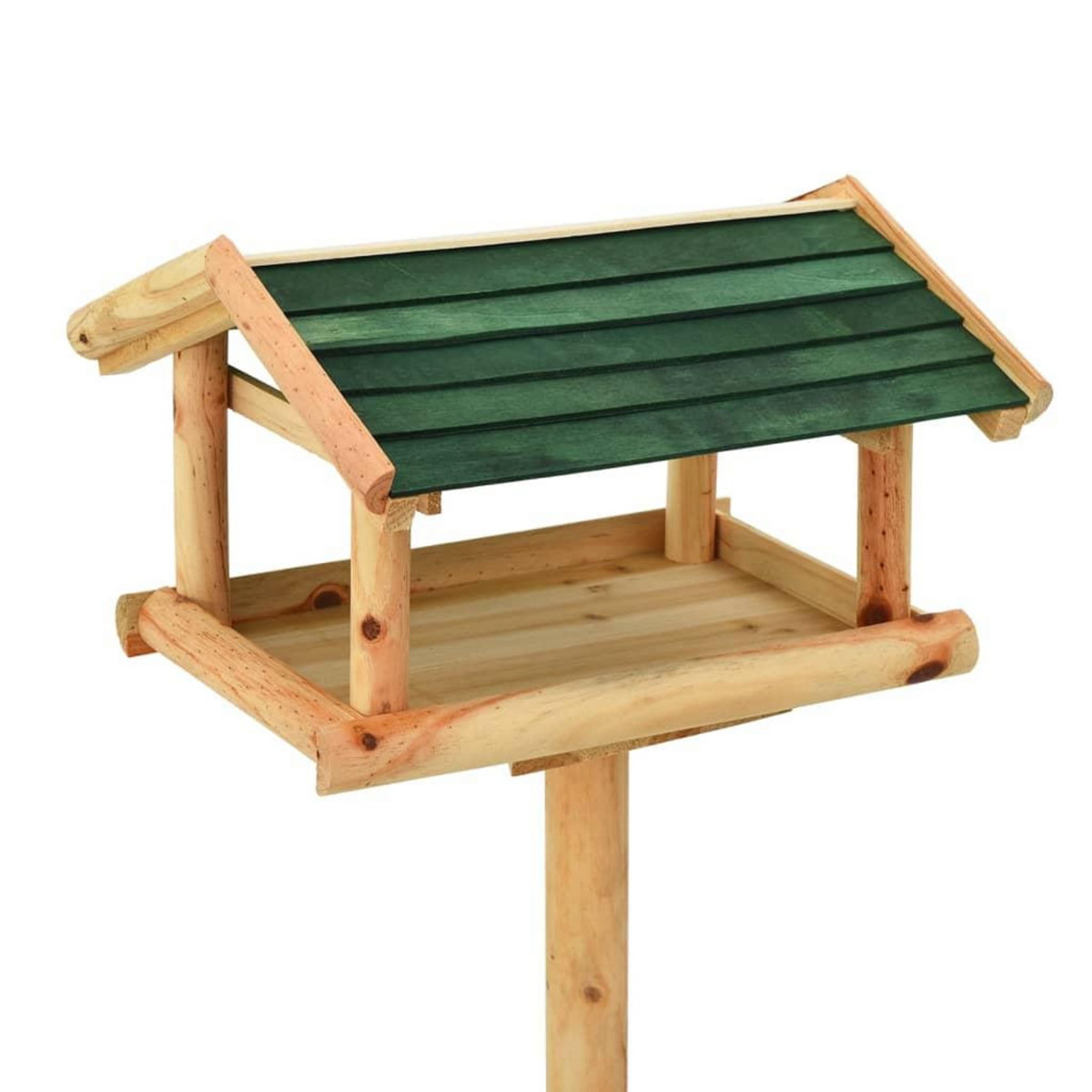 VIDAXL Mangeoire a oiseaux et support 37x28x100cm Bois de sapin massif