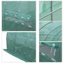 Voir la diapositive 5 : OUTSUNNY Serre de jardin tunnel 12 m² 4L x 3l x 2H m acier galvanisé renforcé diamètre 2,5 cm + PE haute densité fenêtres porte vert