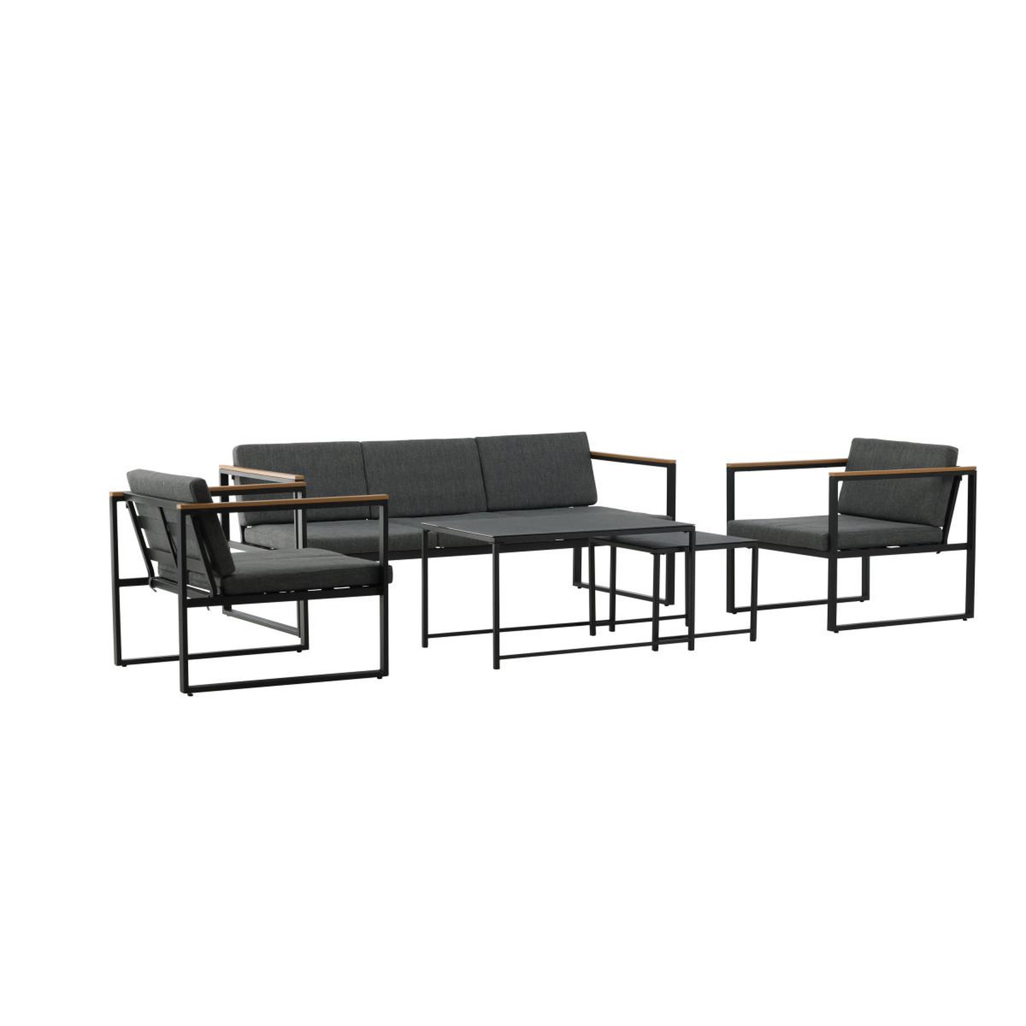 Paris Prix Salon de jardin 5 places  dakar  188cm gris