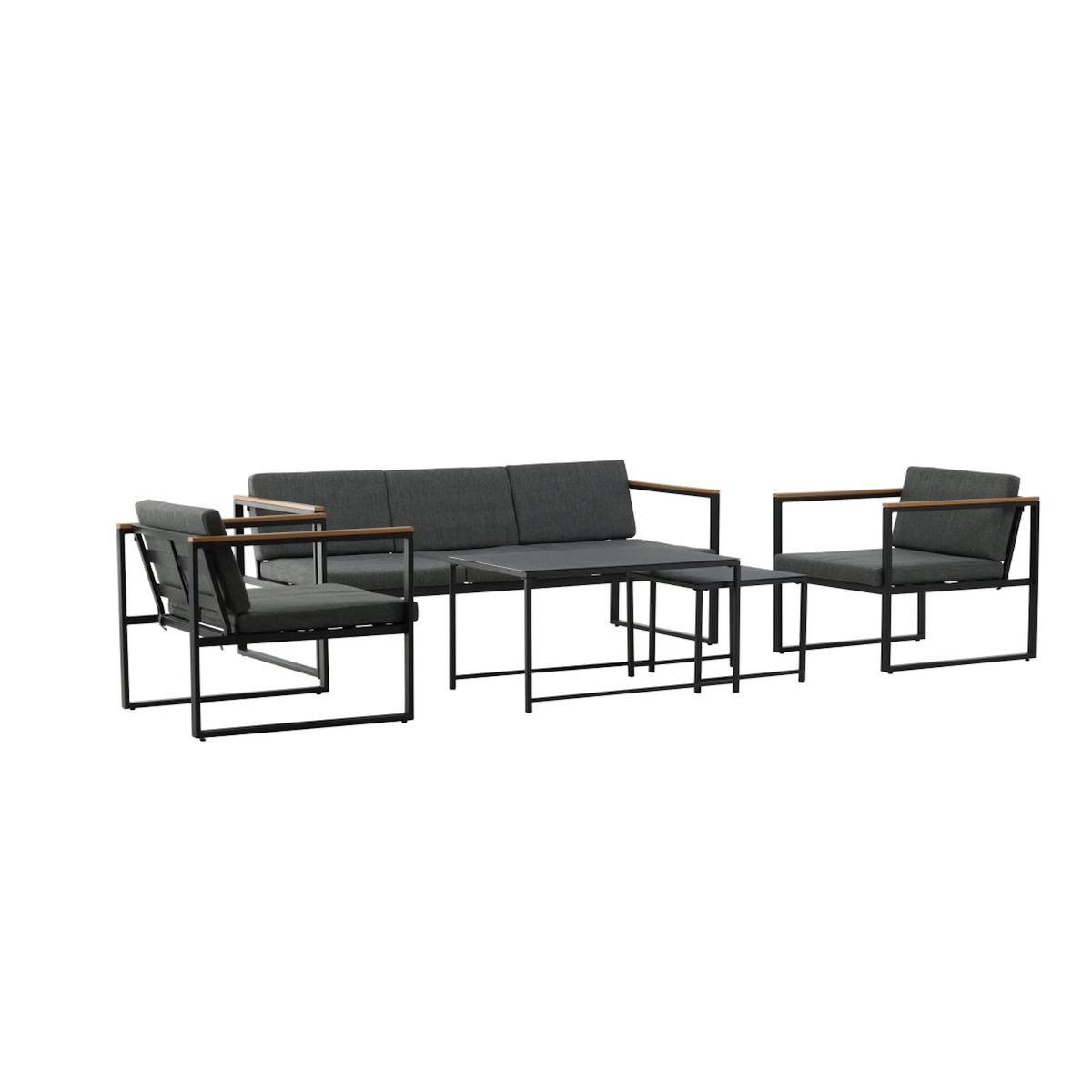 Paris Prix Salon de Jardin 5 Places  Dakar  188cm Gris