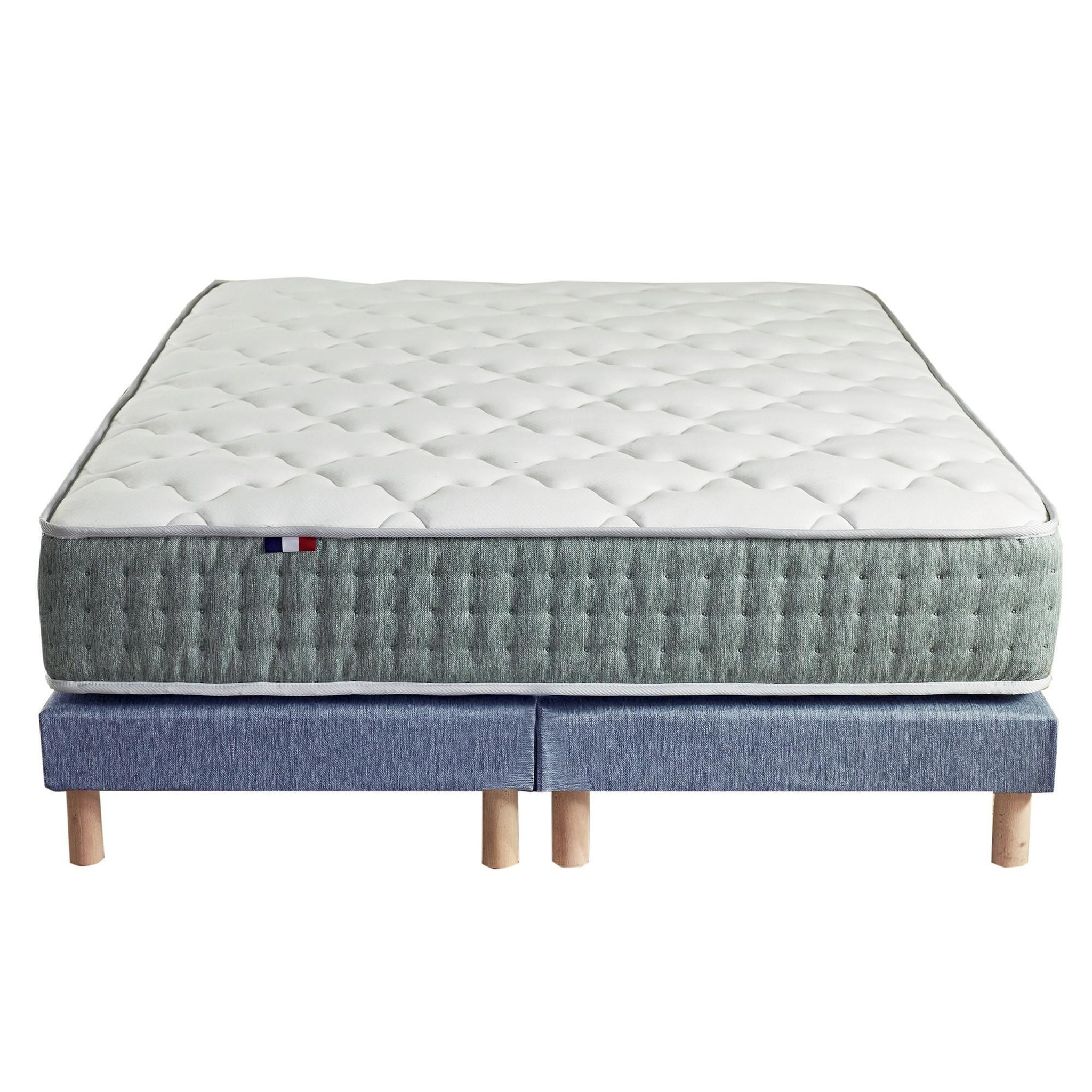 Voir la diapositive 5 : IDLITERIE Ensemble + matelas Ressort 7 zones Face Hiver/Eté différente HYGGE Fabriqué en France