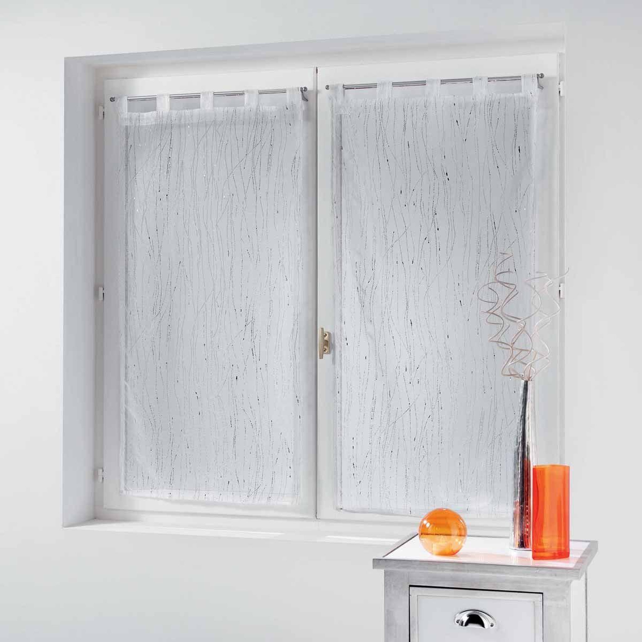 Douceur d'Intérieur Paire de voilages  filiane  45x160cm blanc