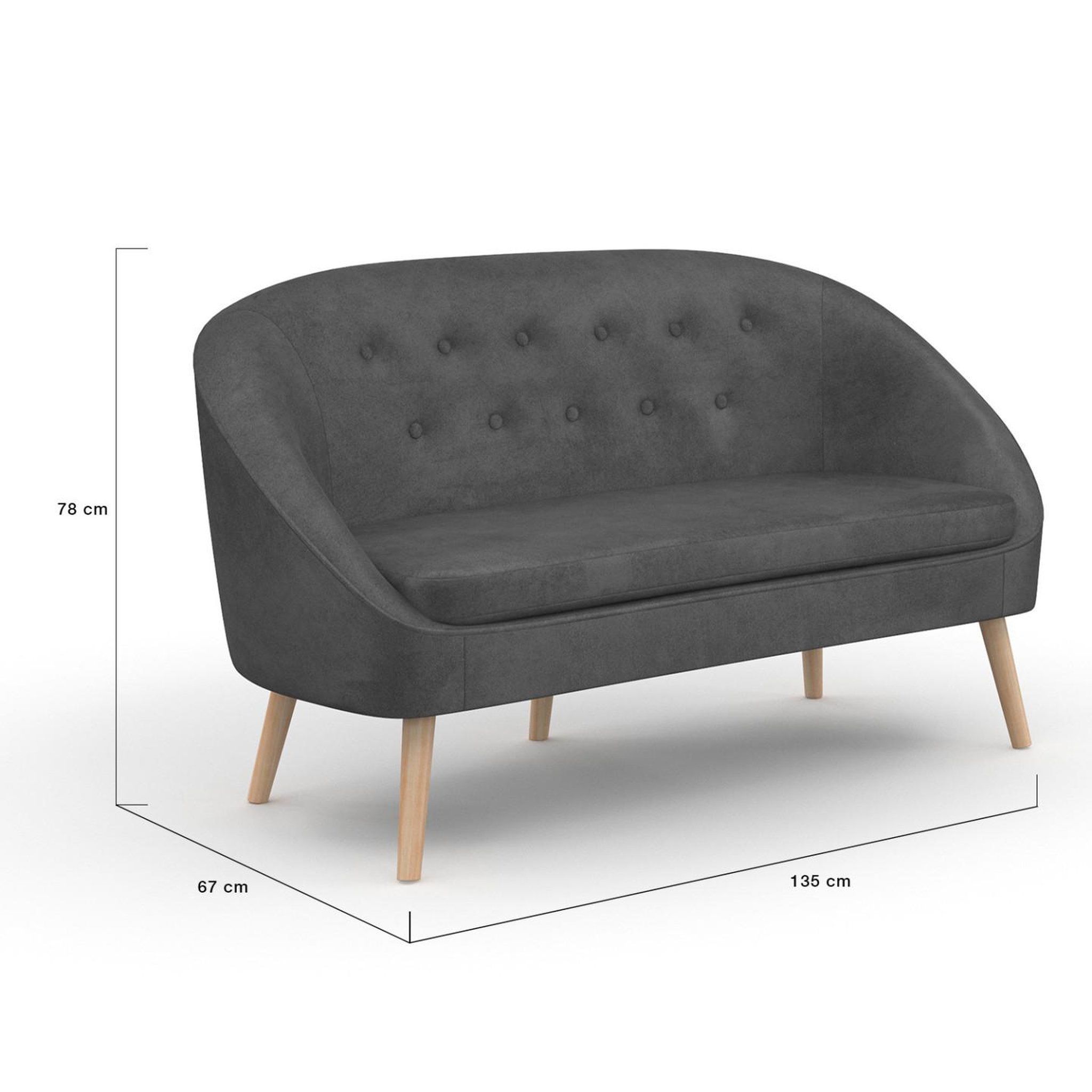 Voir la diapositive 5 : ID MARKET Canapé banquette sonia en velours gris