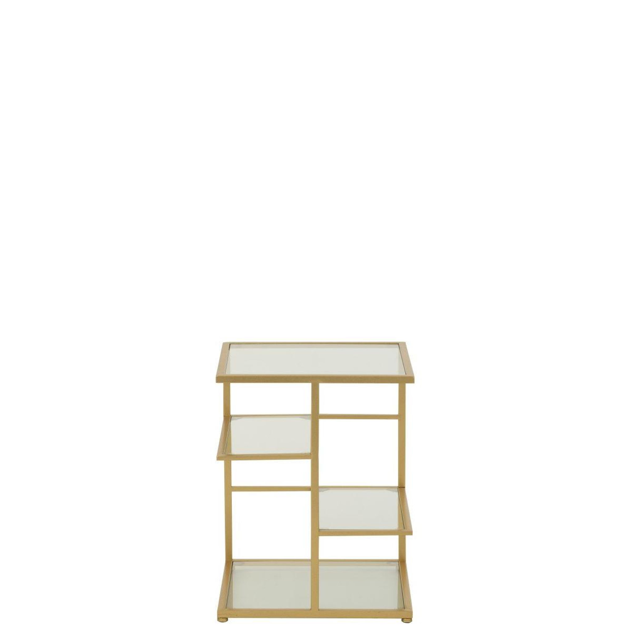Voir la diapositive 4 : J-LINE Table d'appoint en verre  thaddeus  51cm doré