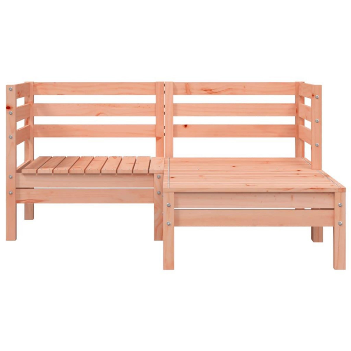 VIDAXL Canape de jardin 2 places avec repose-pied bois massif douglas