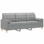 Voir la diapositive 3 : VIDAXL Canape 3 places avec oreillers gris clair 180 cm tissu