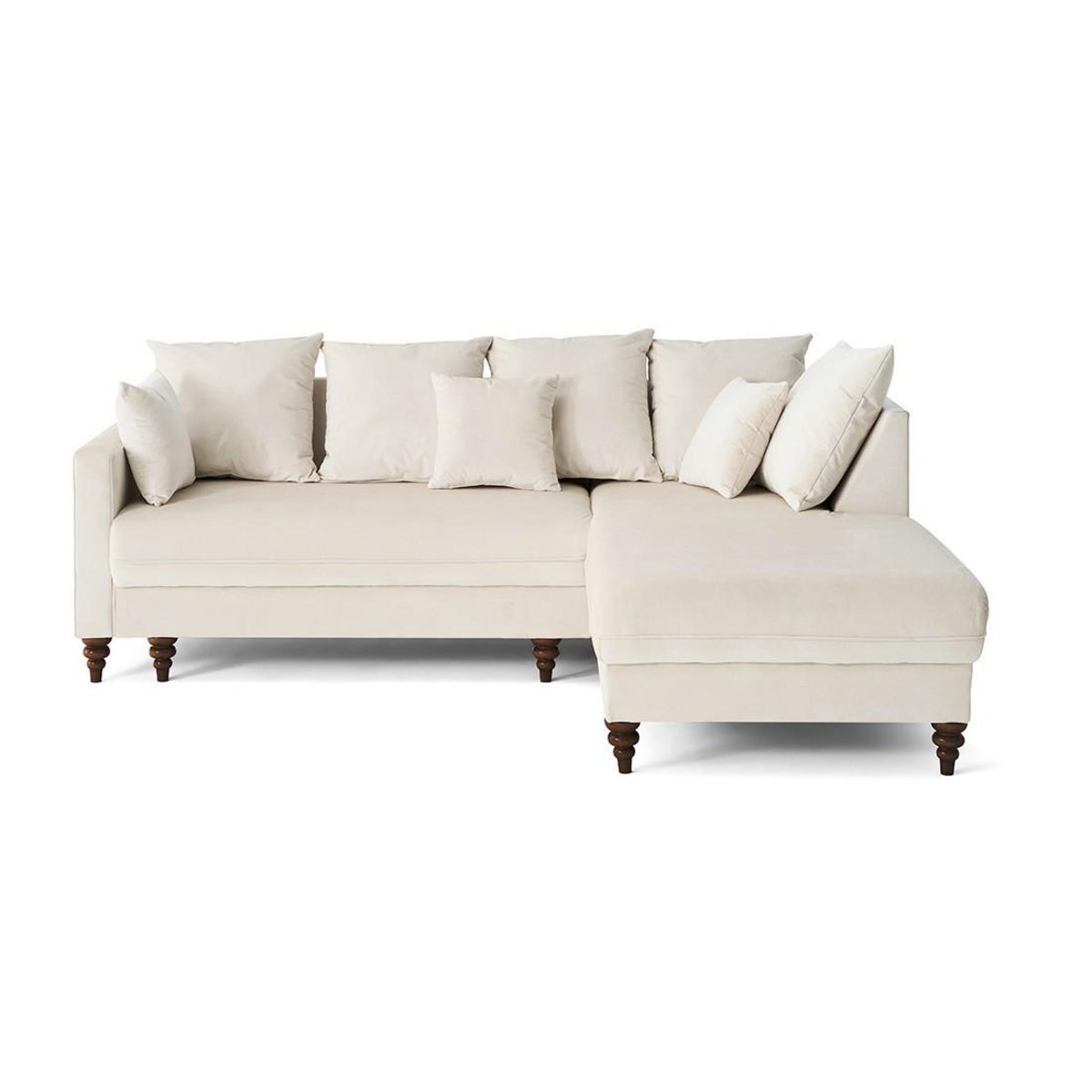 BEST MOBILIER Flamingo - canapé d'angle droit 4 places convertible en velours