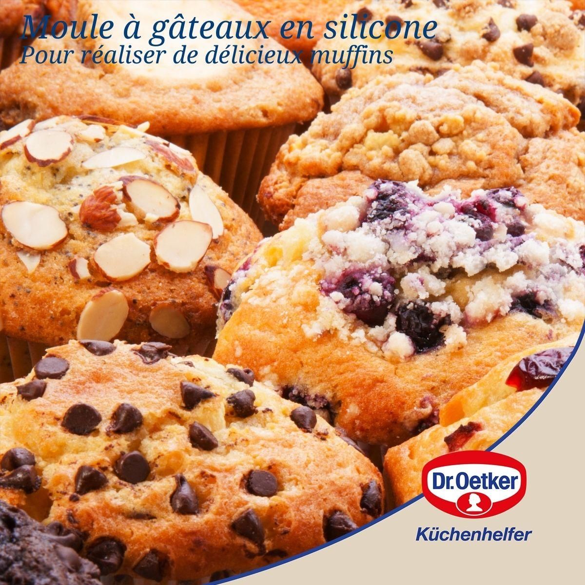 DR.OETKER Ensemble de 2 moules à muffins 6 empreintes 30 x 18 cm Dr.Oetker Flexxibel Love
