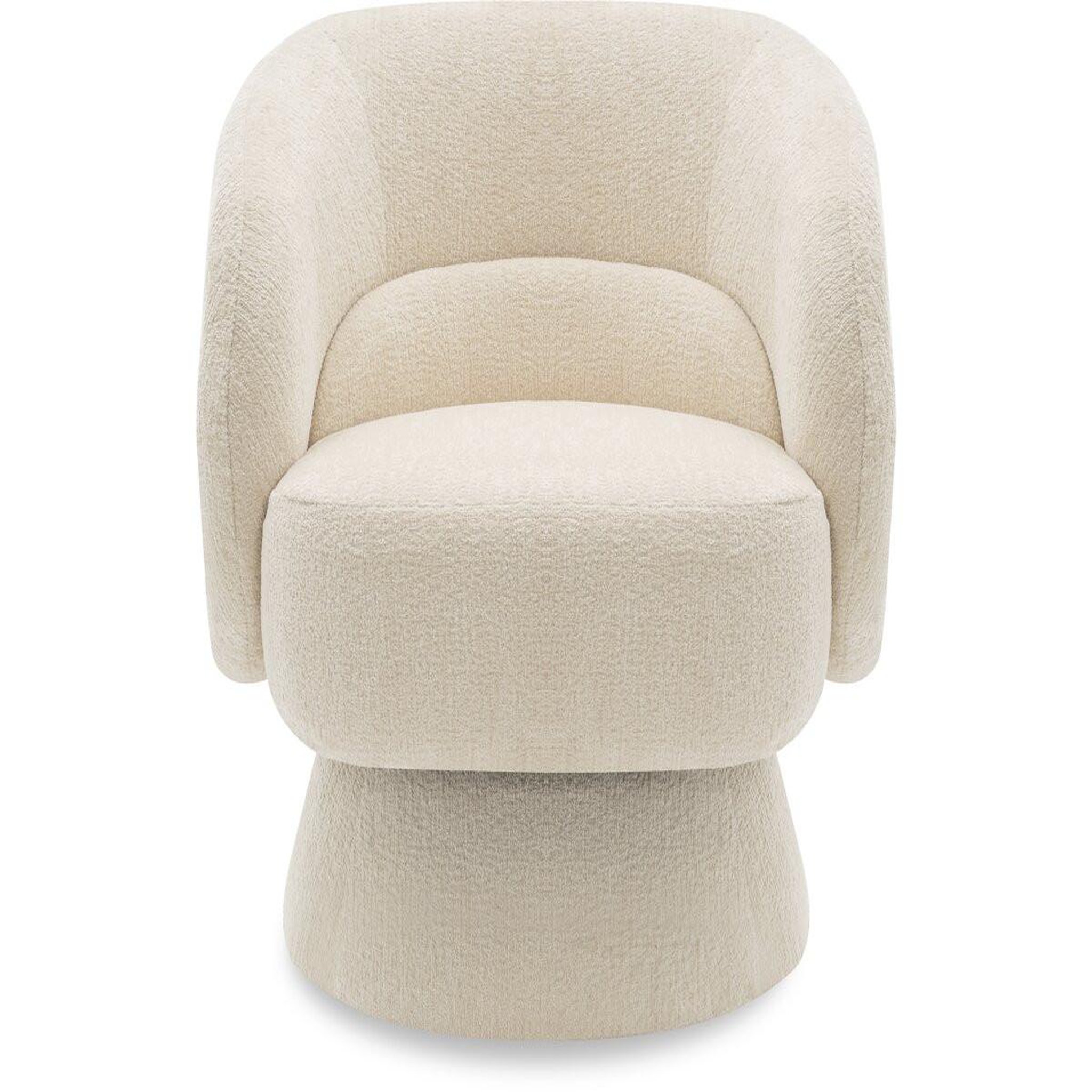 Voir la diapositive 4 : Habitat et Jardin Fauteuil pivotant en tissu bouclette  franklin  - 74 x 75 x 75 cm - beige