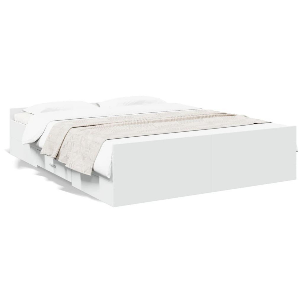 VIDAXL Cadre de lit avec tiroirs sans matelas blanc 150x200 cm