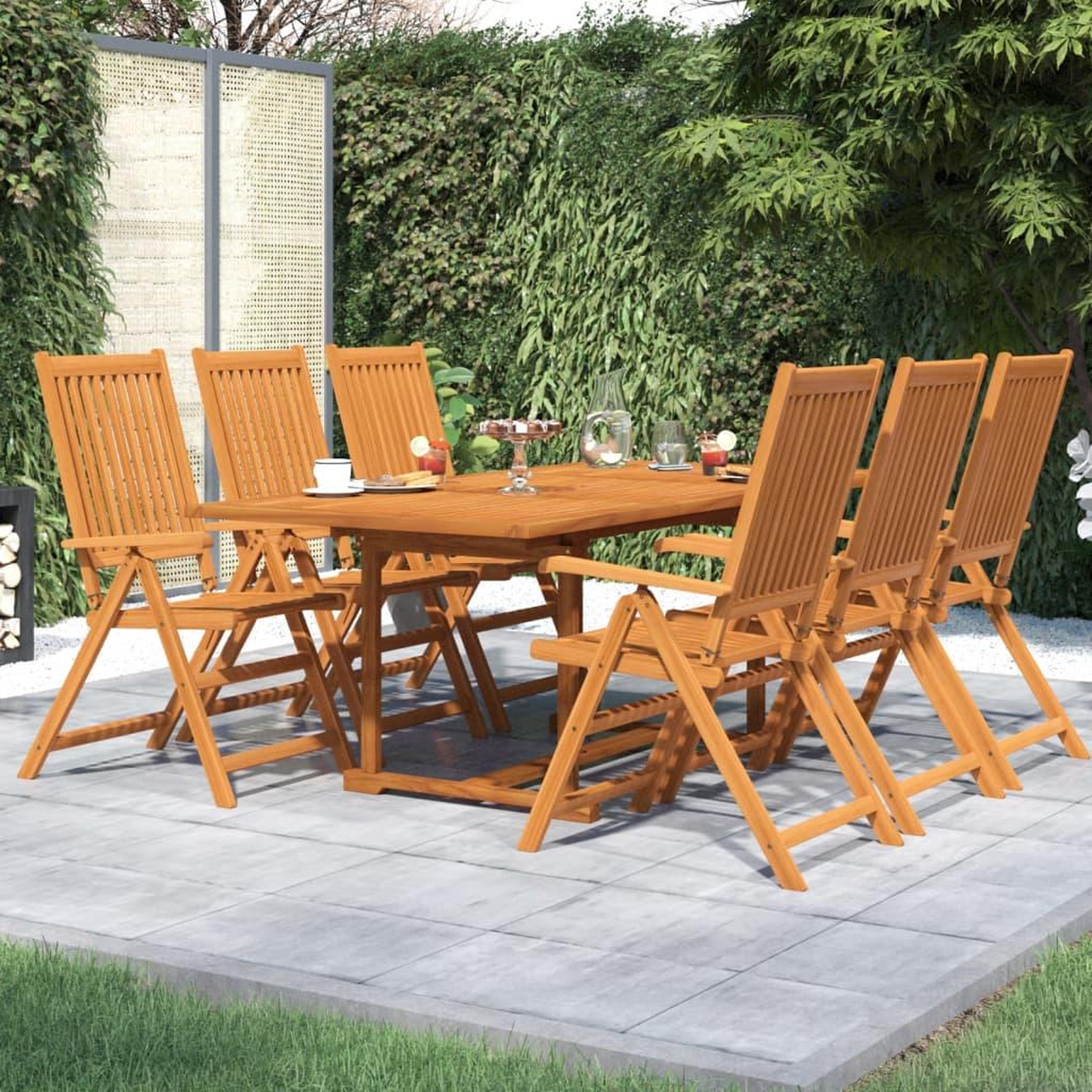 VIDAXL Ensemble a manger de jardin 7 pcs Bois d'acacia massif