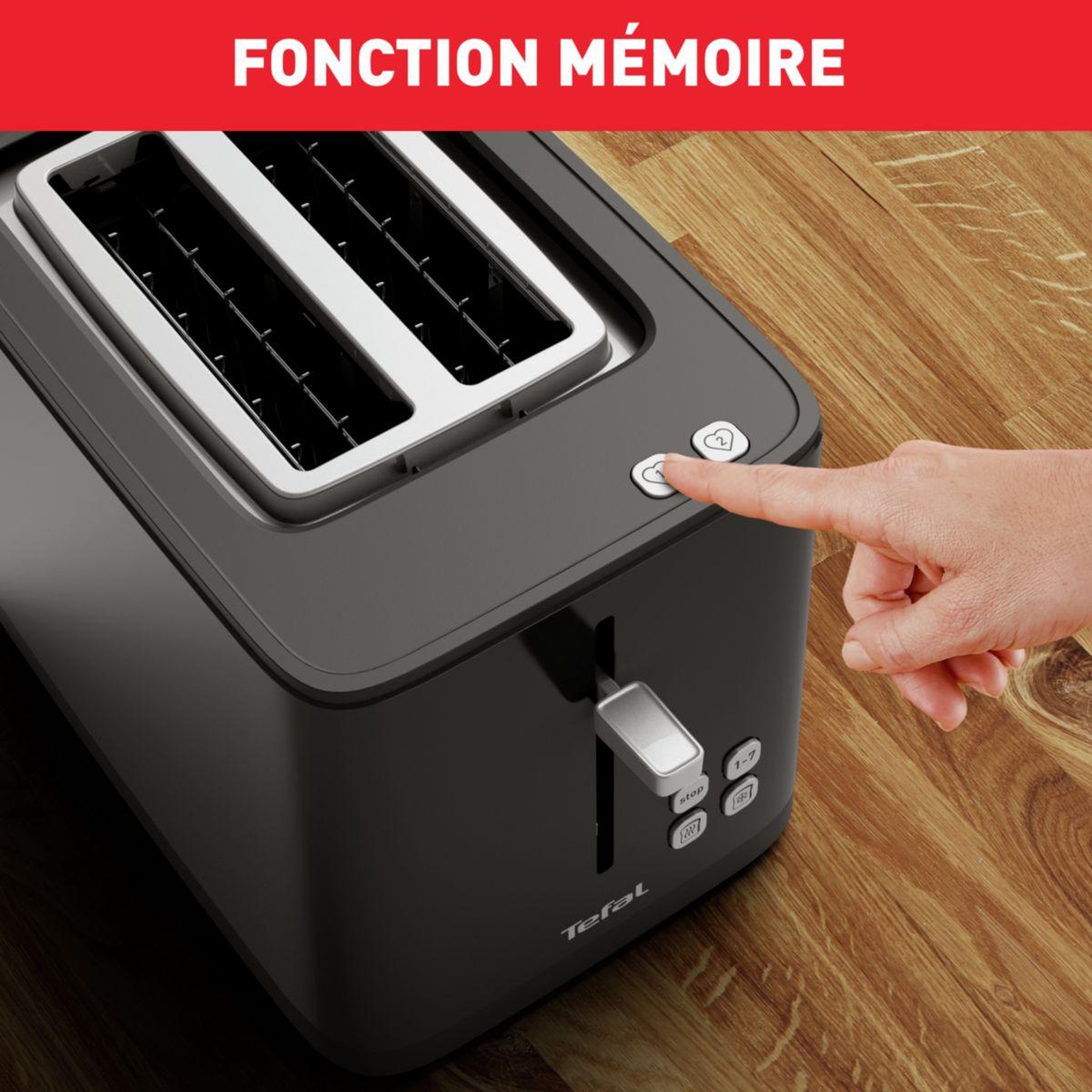 Voir la diapositive 3 : TEFAL Grille-pain TT640810 écran digital