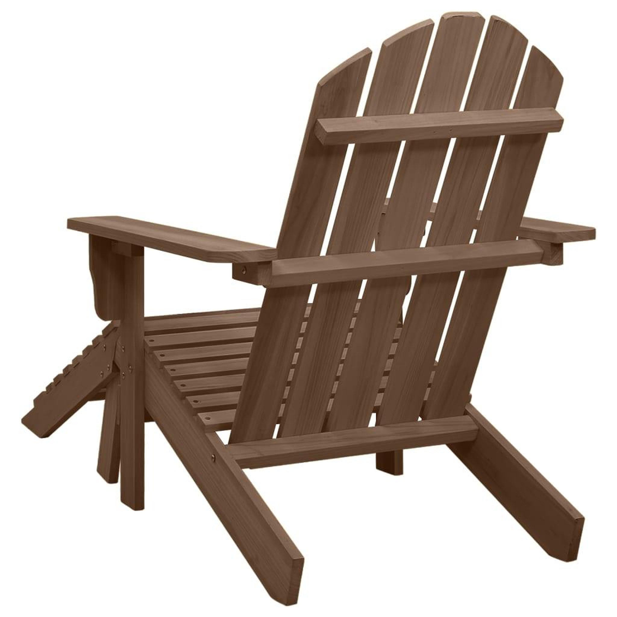 Voir la diapositive 4 : VIDAXL Chaise de jardin avec pouf Bois Marron
