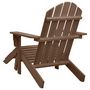 Voir la diapositive 4 : VIDAXL Chaise de jardin avec pouf Bois Marron