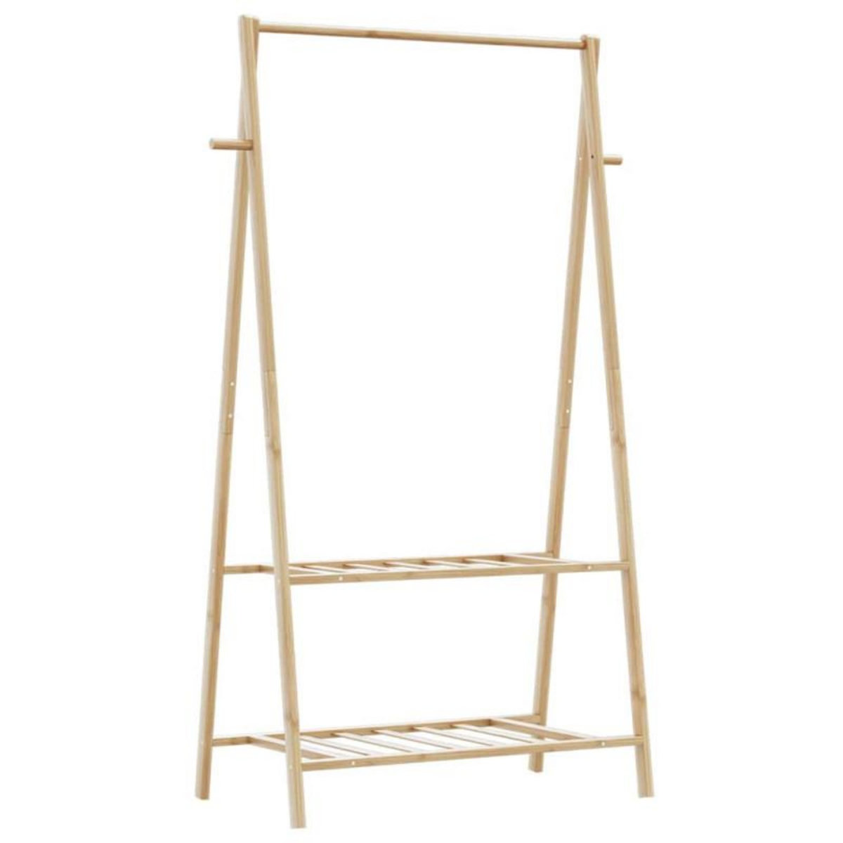 VIDAXL Porte vêtement avec étagères 96x45,5x150,5 cm bambou