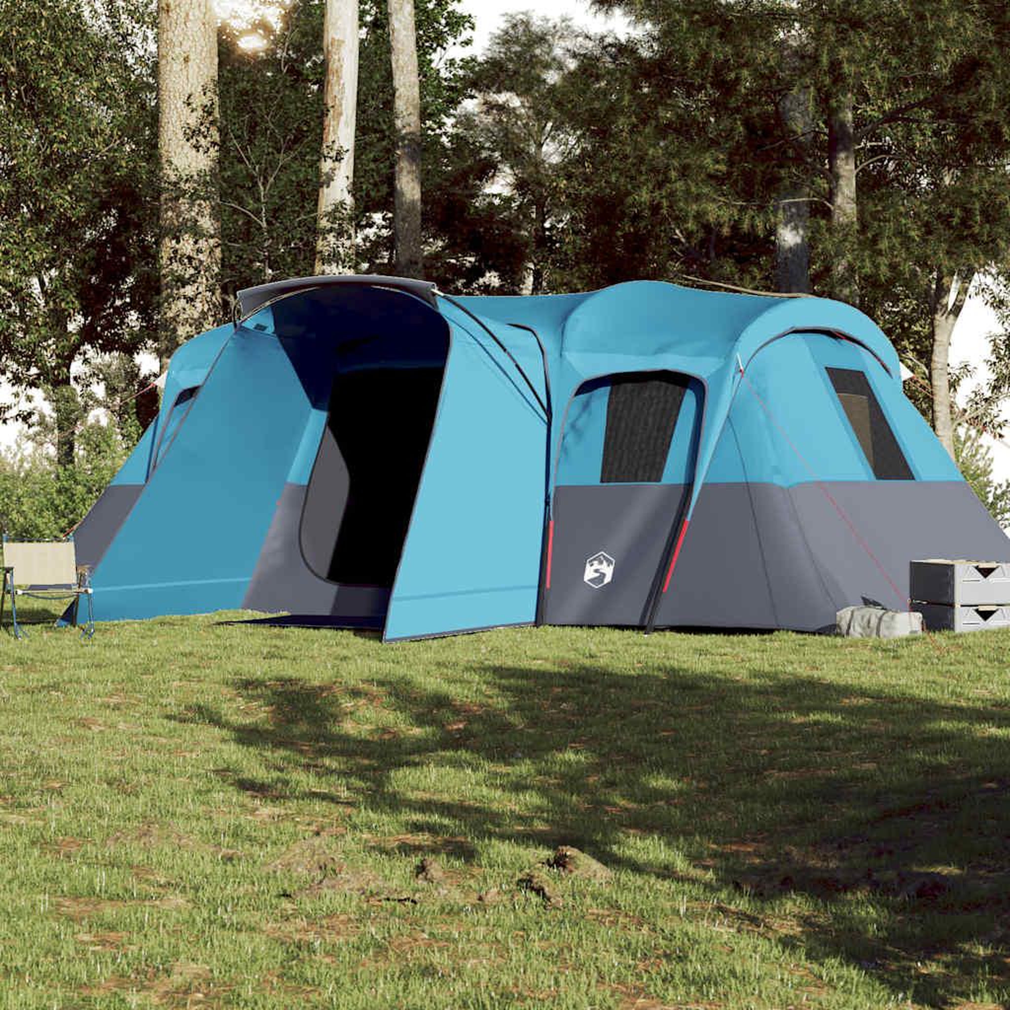 Voir la diapositive 3 : VIDAXL Tente familiale tunnel 16 personnes bleu impermeable