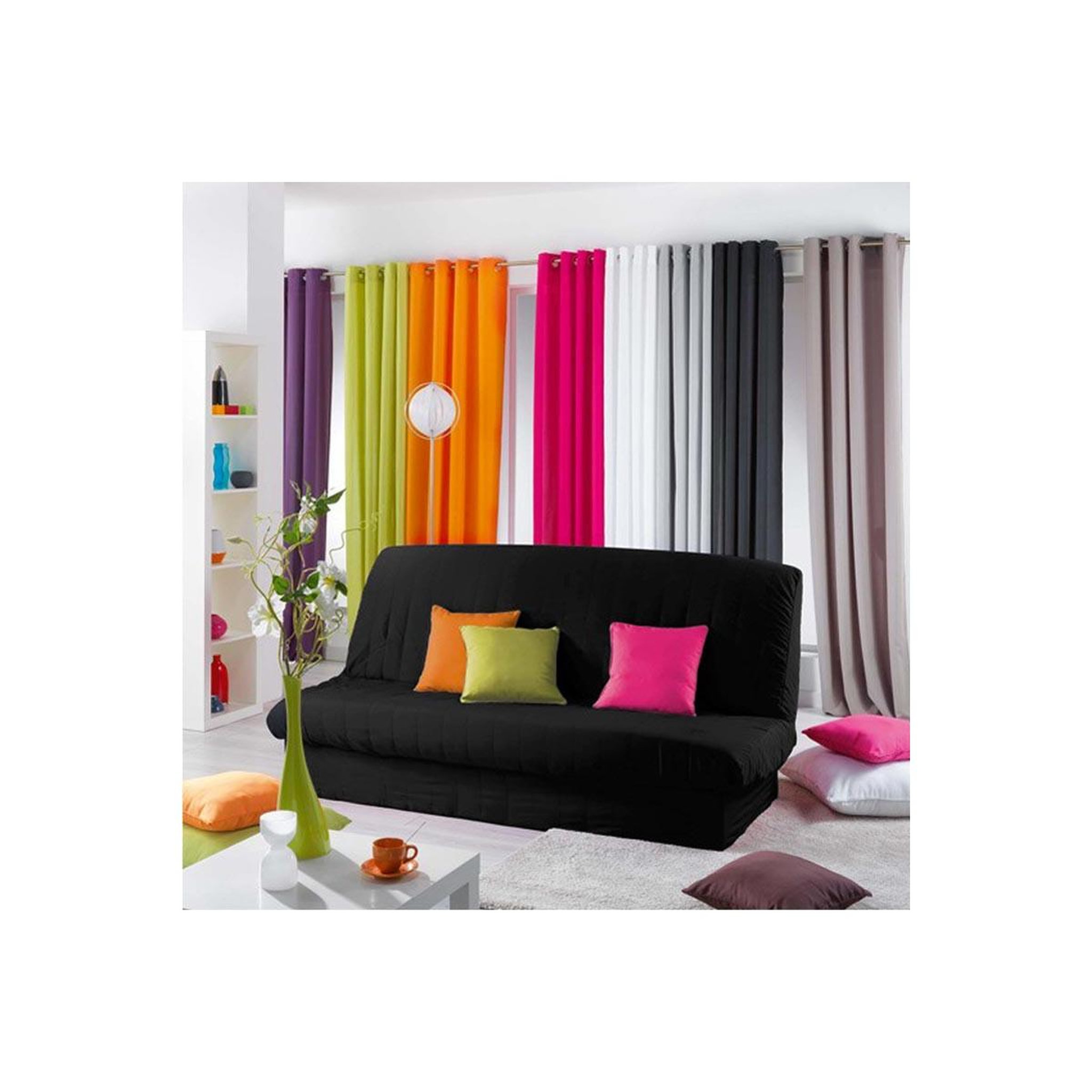 Voir la diapositive 2 : Douceur d'Intérieur Housse de clic-clac  essentiel  200cm noir