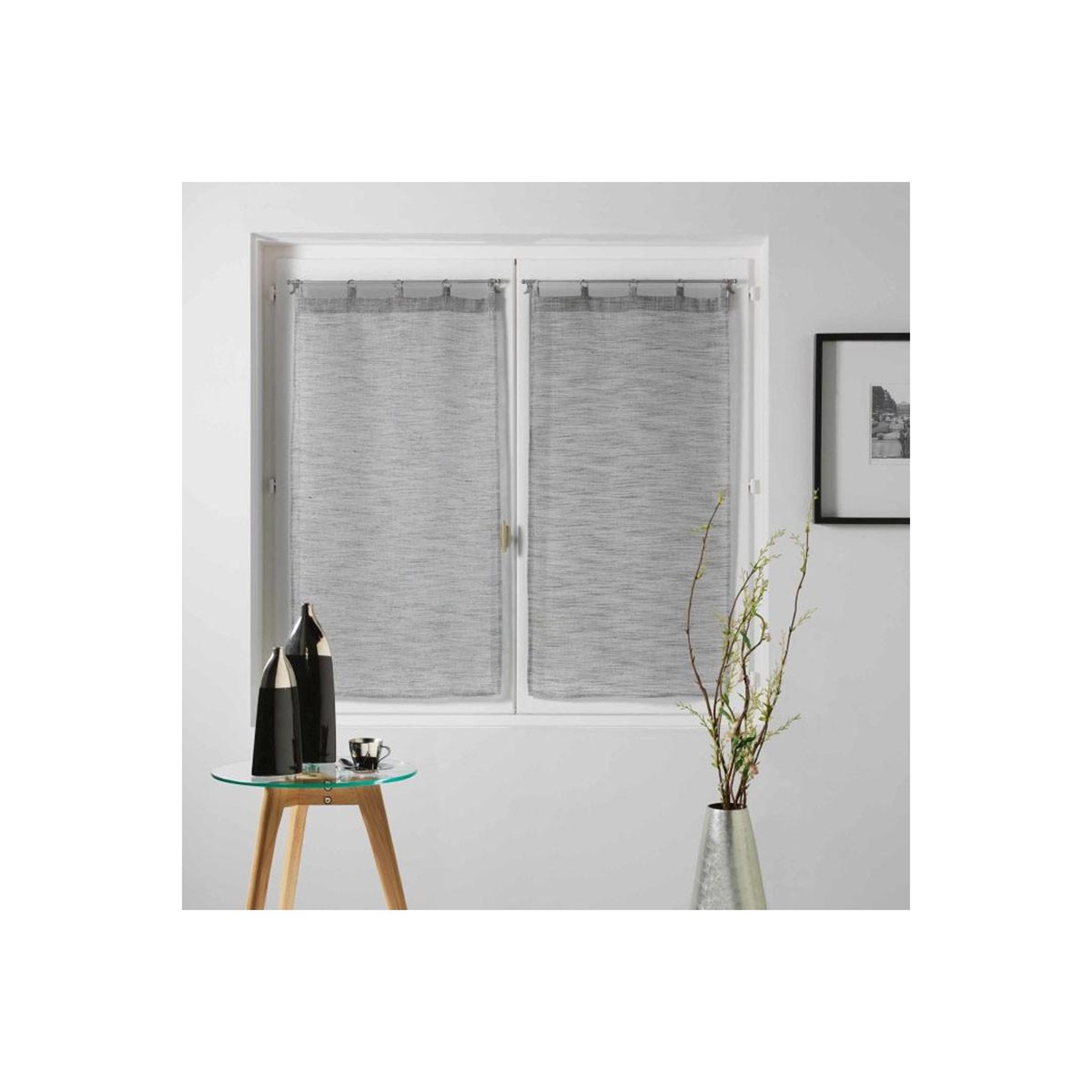 Douceur d'Intérieur Paire de voilages  milza  60x160cm anthracite