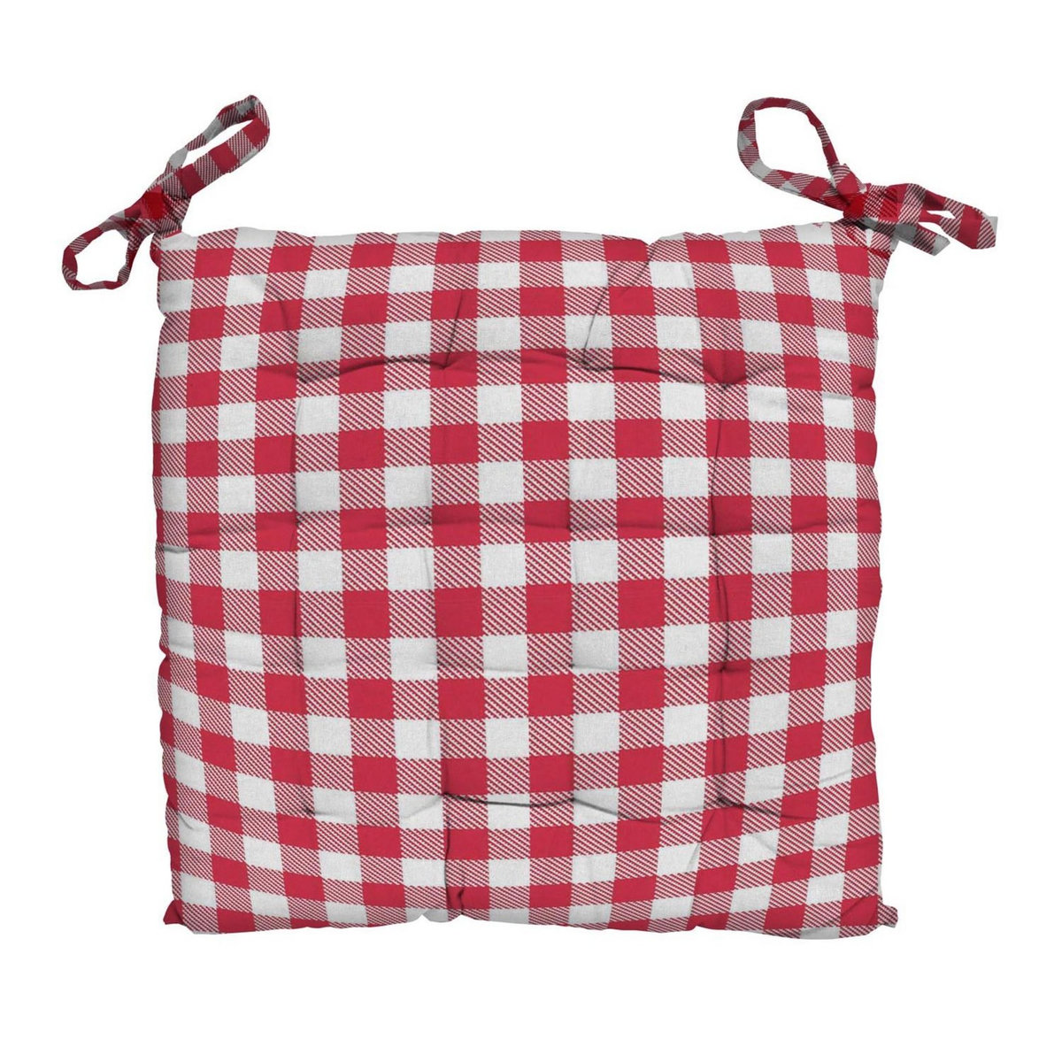 SOLEIL D'OCRE Dessus de chaise capitonné en coton 40x40x5 cm VICHY, par Soleil d'Ocre