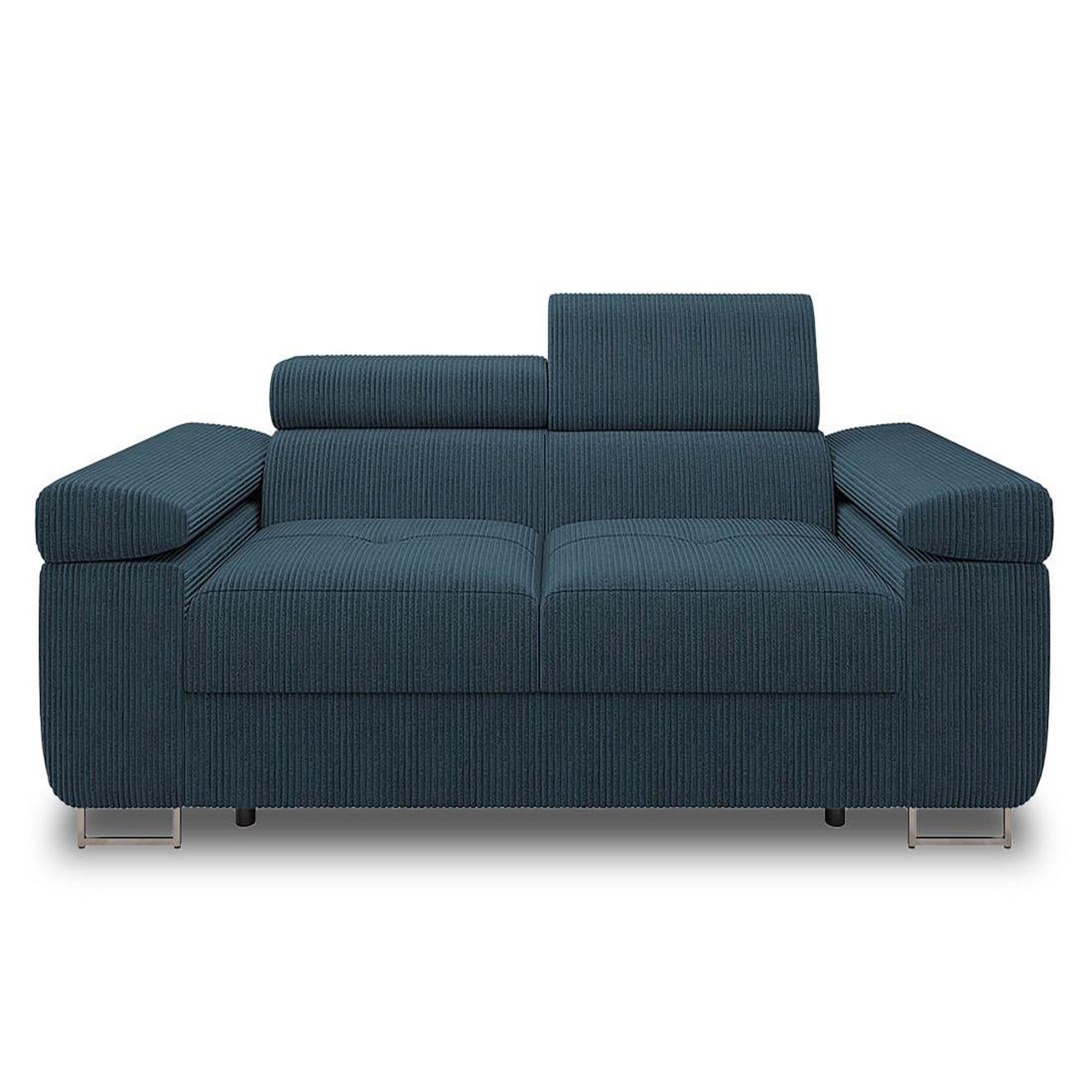 Voir la diapositive 1 : BEST MOBILIER Pablo - canapé droit 2 places avec têtières ajustables - en velours côtelé