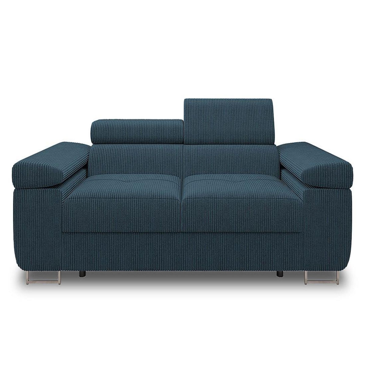 BEST MOBILIER Pablo - canapé droit 2 places avec têtières ajustables - en velours côtelé