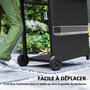 Voir la diapositive 6 : OUTSUNNY Barbecue gaz 3+1 brûleurs avec couvercle 2 roues - 9,5 kW - 2 grilles chromées, étagères latérales, thermomètre - noir