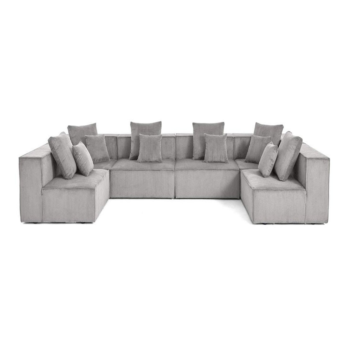 LISA DESIGN Colombine - canapé modulable panoramique - 7 places - en velours côtelé