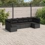 Voir la diapositive 1 : VIDAXL Salon de jardin 7 pcs avec coussins noir resine tressee
