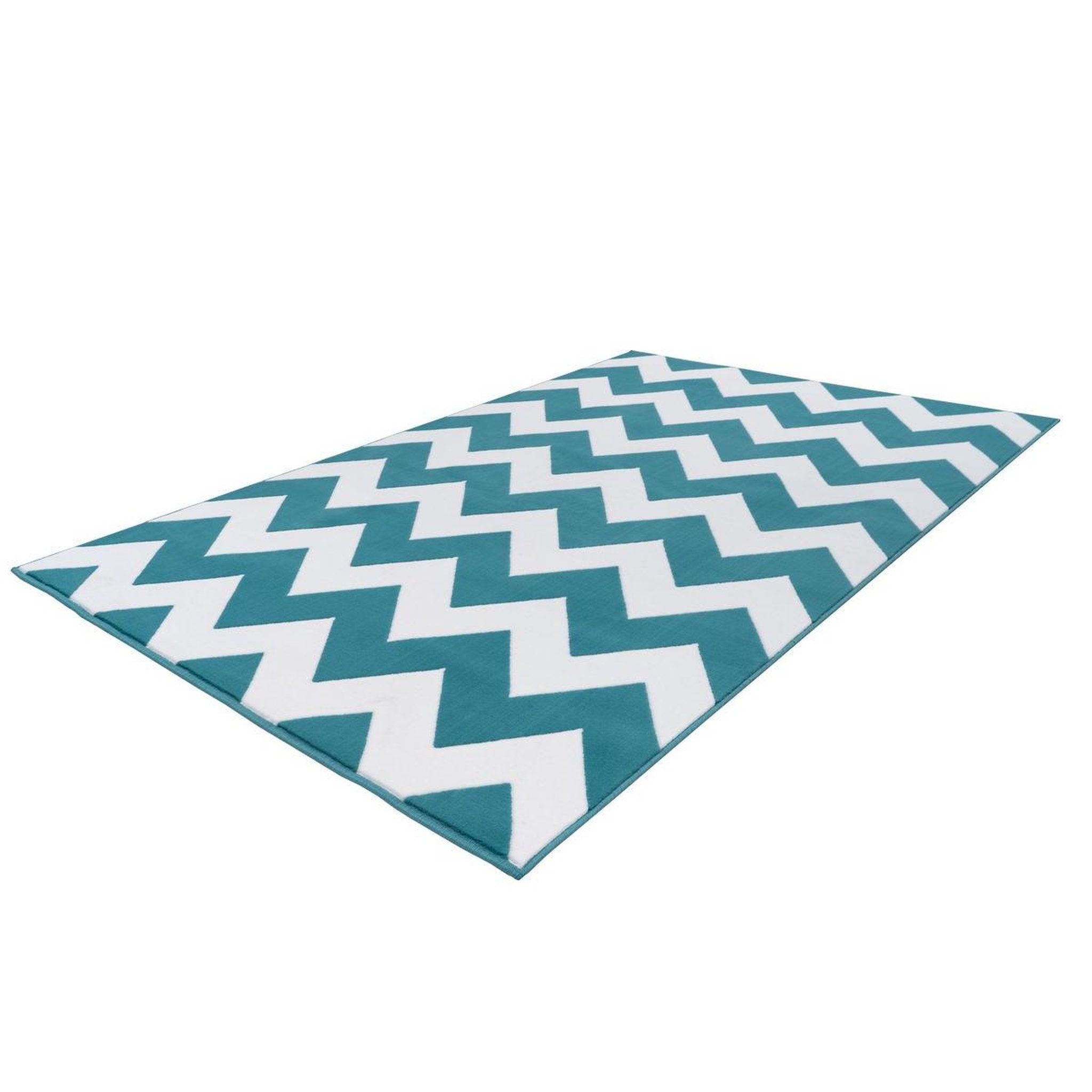 Voir la diapositive 4 : Paris Prix Tapis géométrique à poils courts  manolya  turquoise
