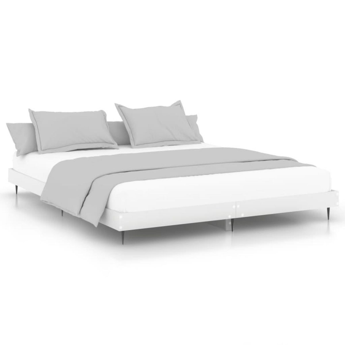 VIDAXL Cadre de lit sans matelas blanc 160x200 cm bois d'ingenierie