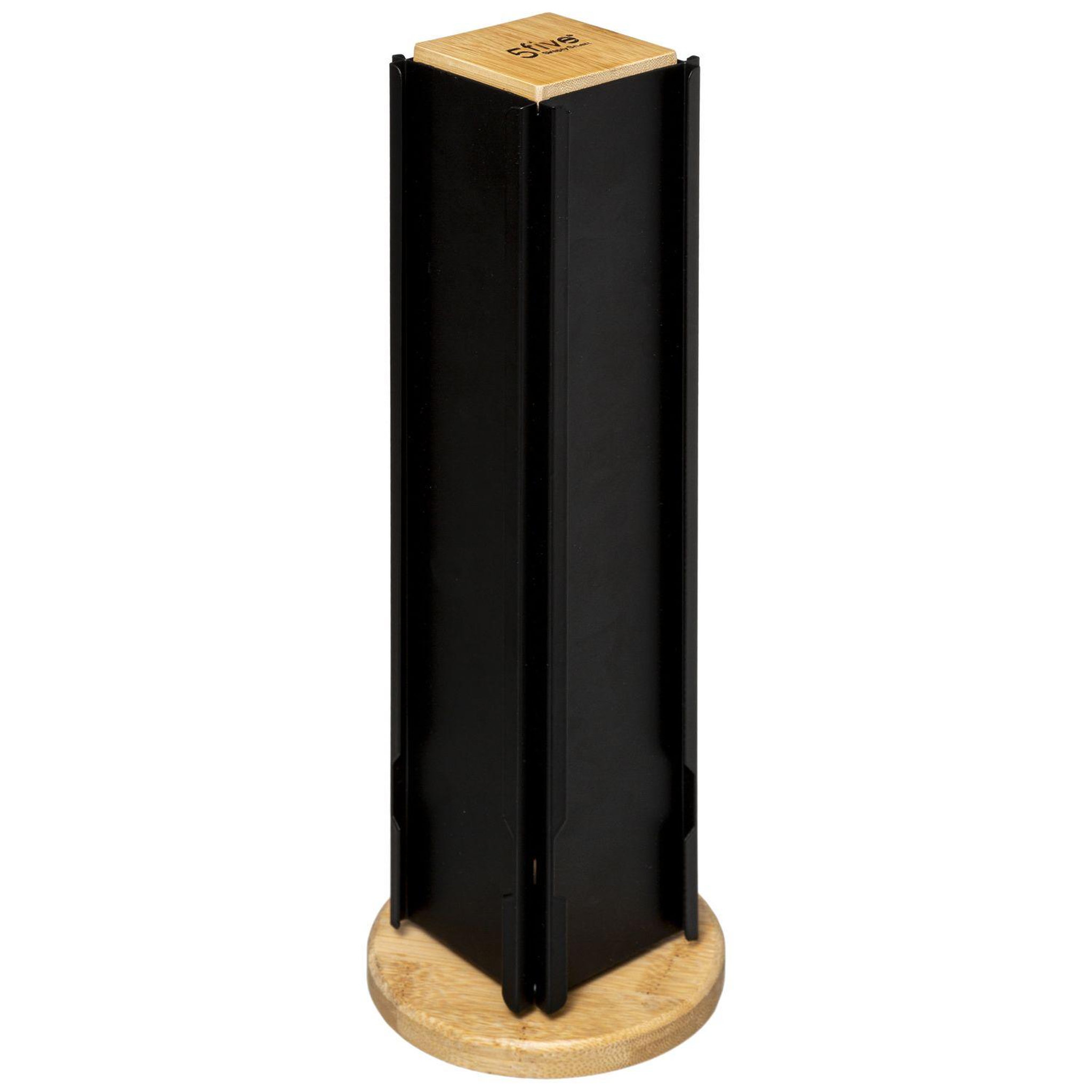 FIVE Porte-capsules à café rotatif en bambou et métal pour 24 - Beige et Noir