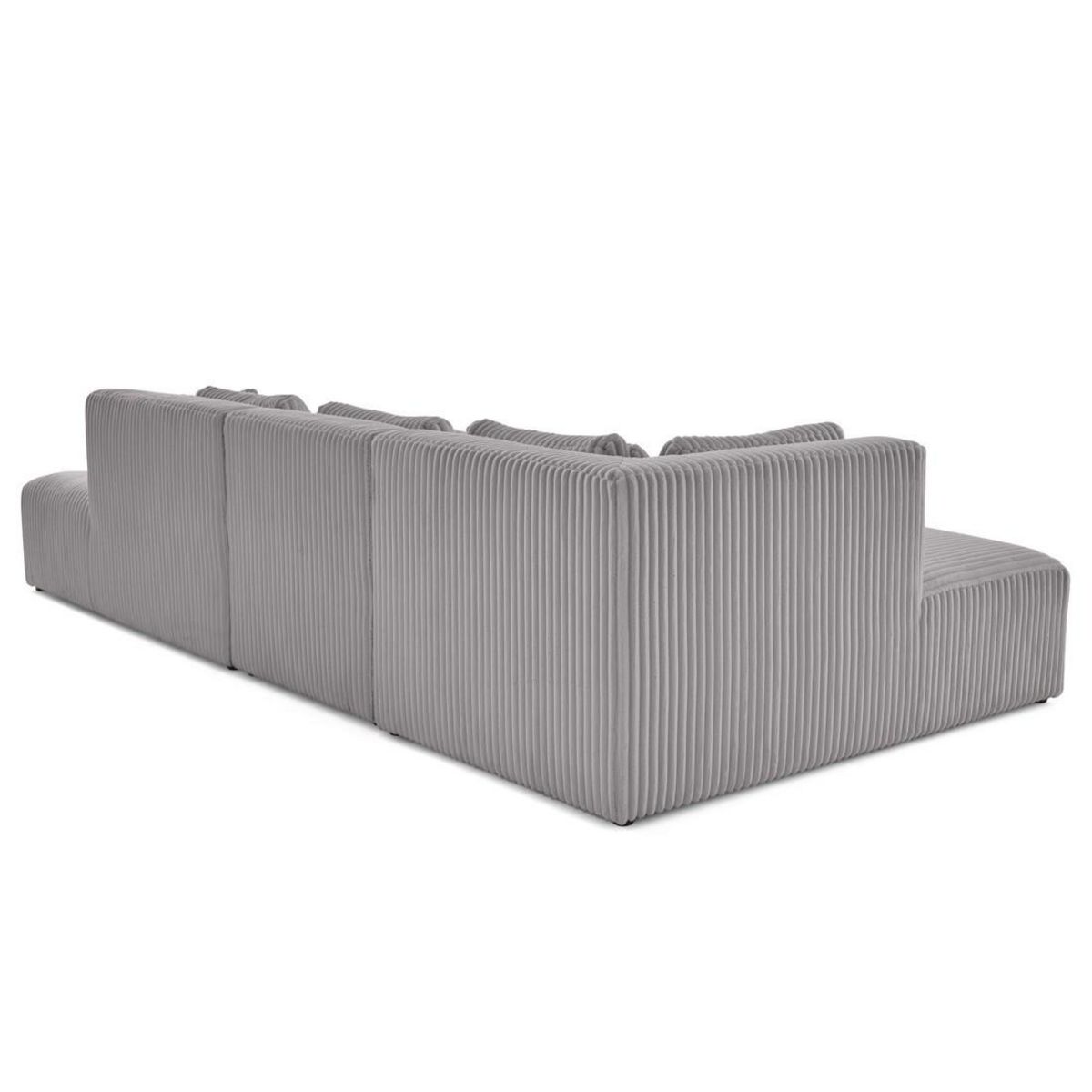 LISA DESIGN Victoire - canapé modulable d'angle gauche 5 places en velours côtelé grosses côtes