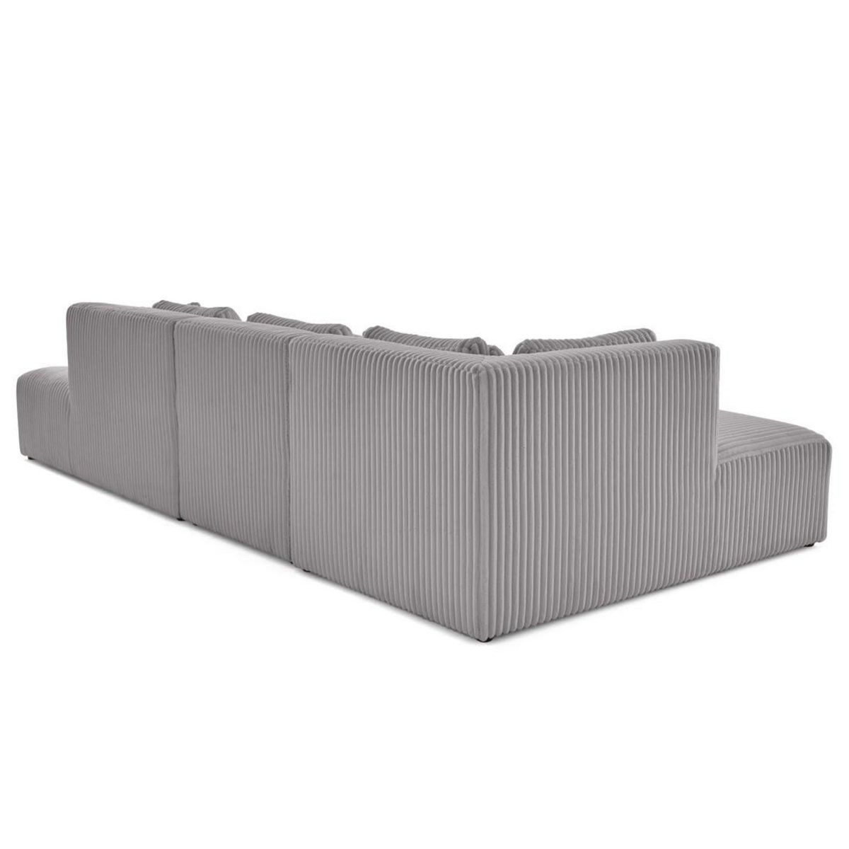 LISA DESIGN Victoire - canapé modulable d'angle gauche 5 places en velours côtelé grosses côtes