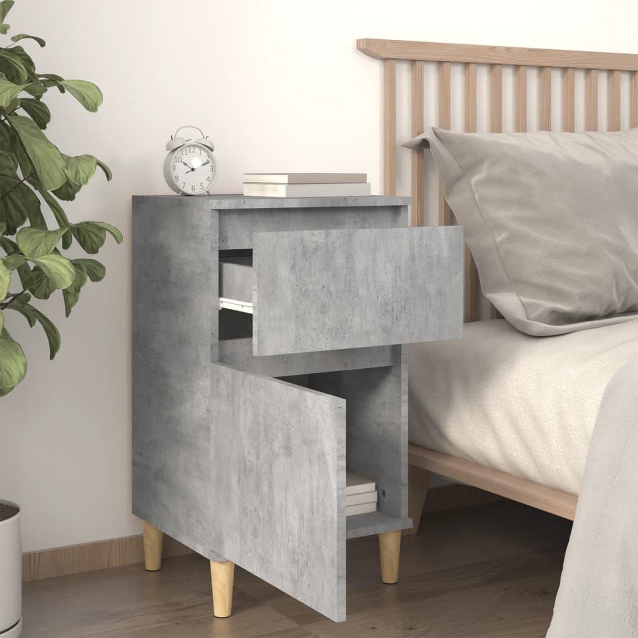 Voir la diapositive 3 : VIDAXL Tables de chevet 2 pcs gris beton 40x35x70 cm