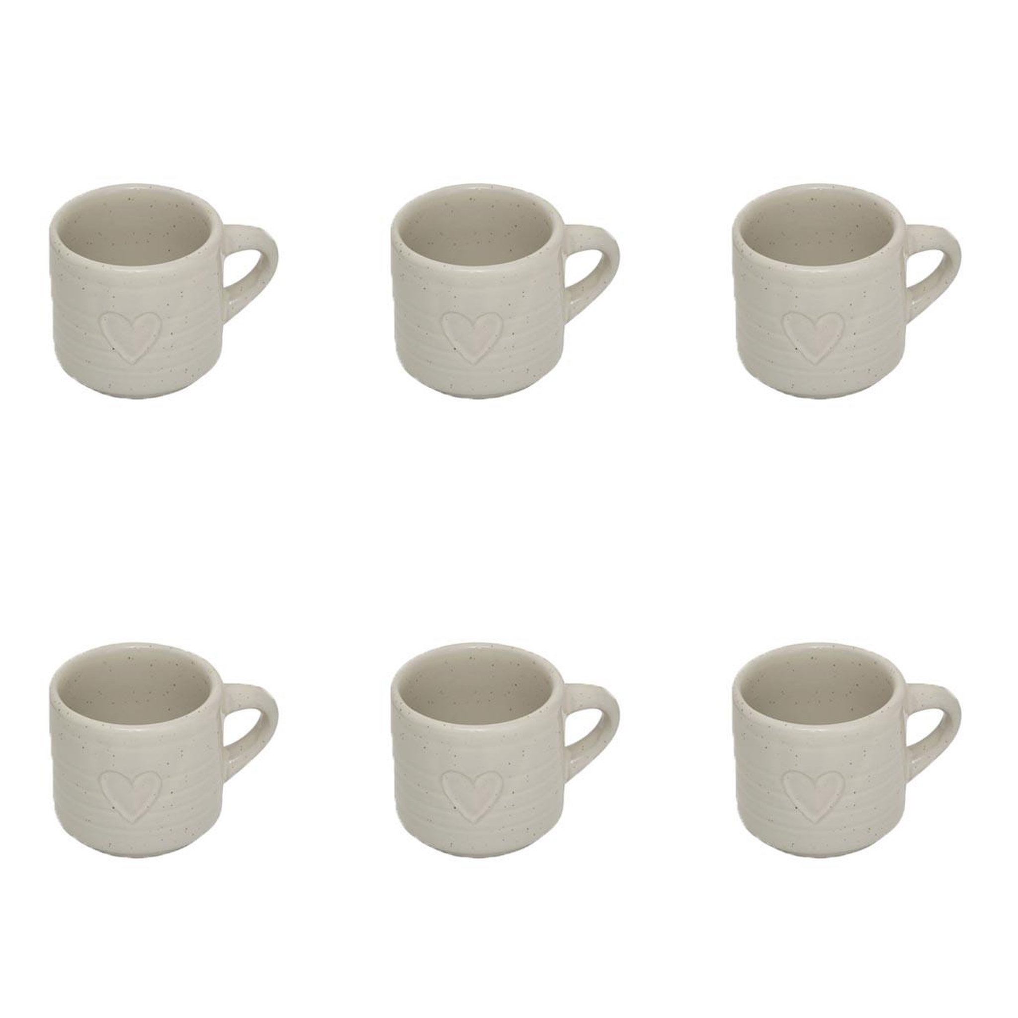 SECRET DE GOURMET Lot de 6 tasses à café expresso en céramique  adèle  8cl blanc
