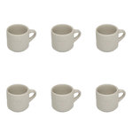 SECRET DE GOURMET Lot de 6 Tasses à Café Expresso en Céramique  Adèle  8cl Blanc