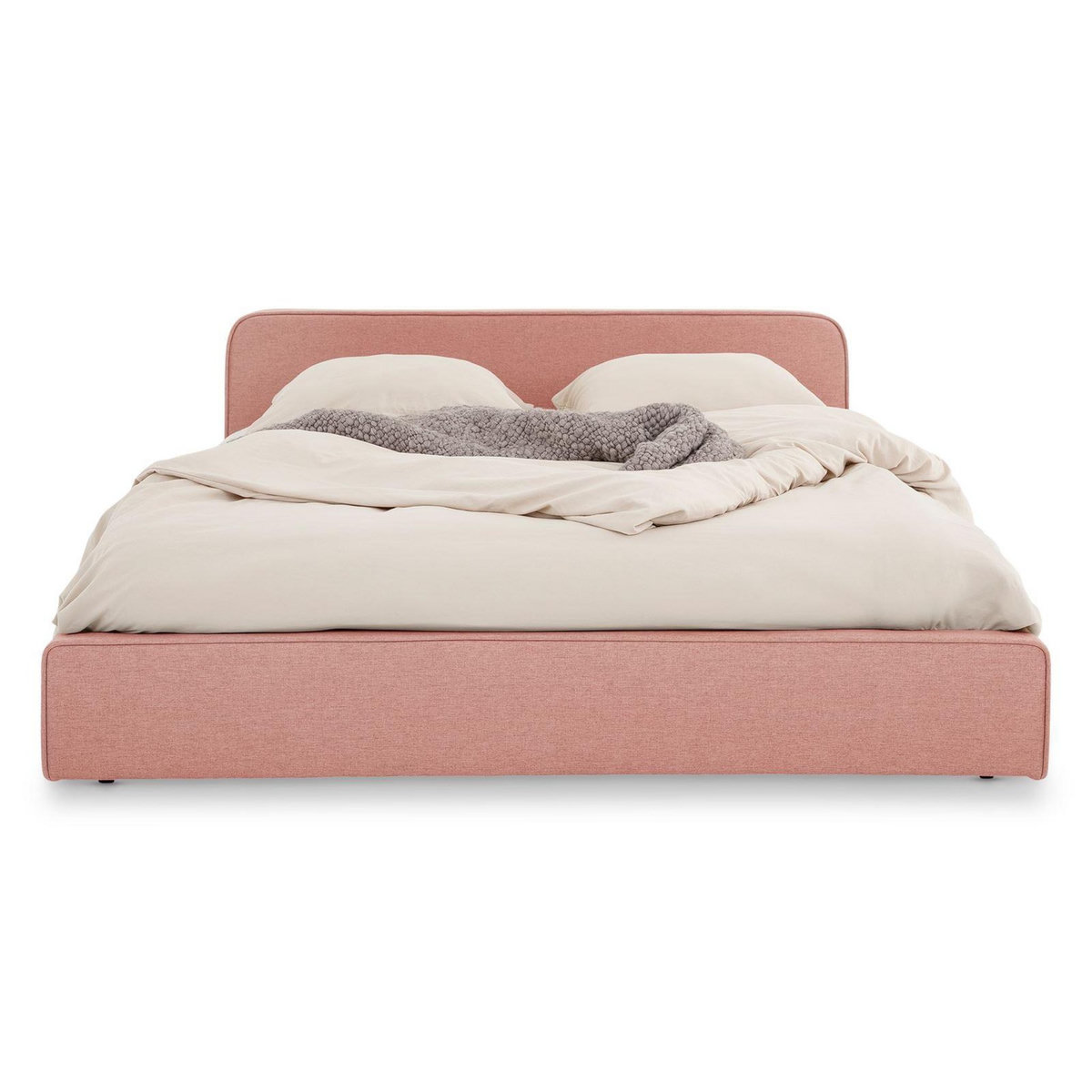 IDIMEX Lit double BELARTI 140 x 190 cm, revêtement en tissu