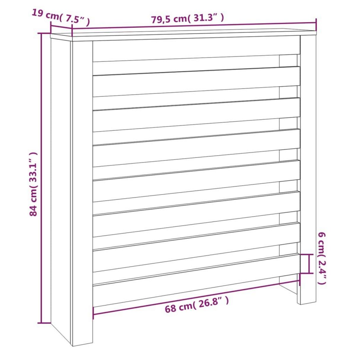 VIDAXL Cache-radiateur Blanc 79,5x19x84 cm Bois massif de pin