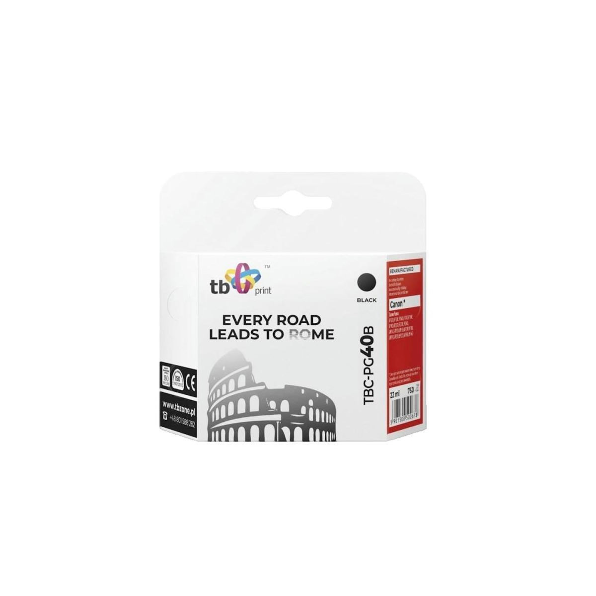 Cartouche d'encre tb-print noire TBC-PG40B