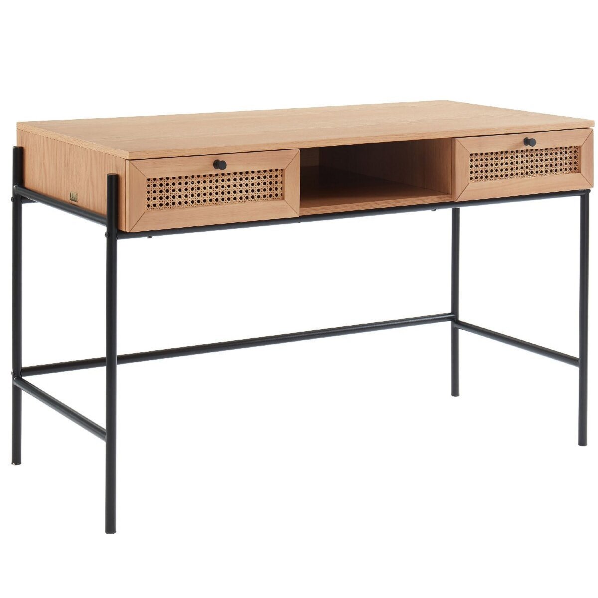 Bureau adulte avec bibliothèques 120 cm MDF blanc chêne clair