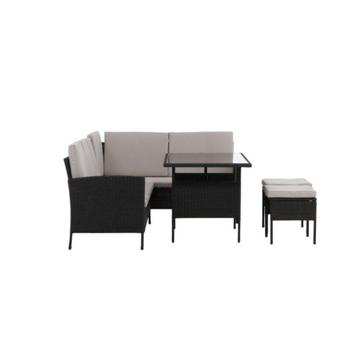 Paris Prix Salon d'Angle de Jardin  Knock  145cm Noir & Gris