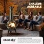 Voir la diapositive 4 : tectake Brasero en fonte avec grille anti-étincelles gris