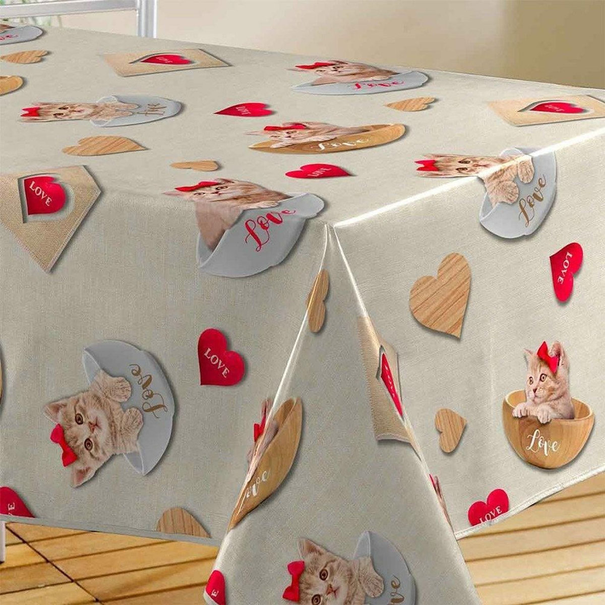 Douceur d'Intérieur Nappe toile cirée 140x240 cm CHATS