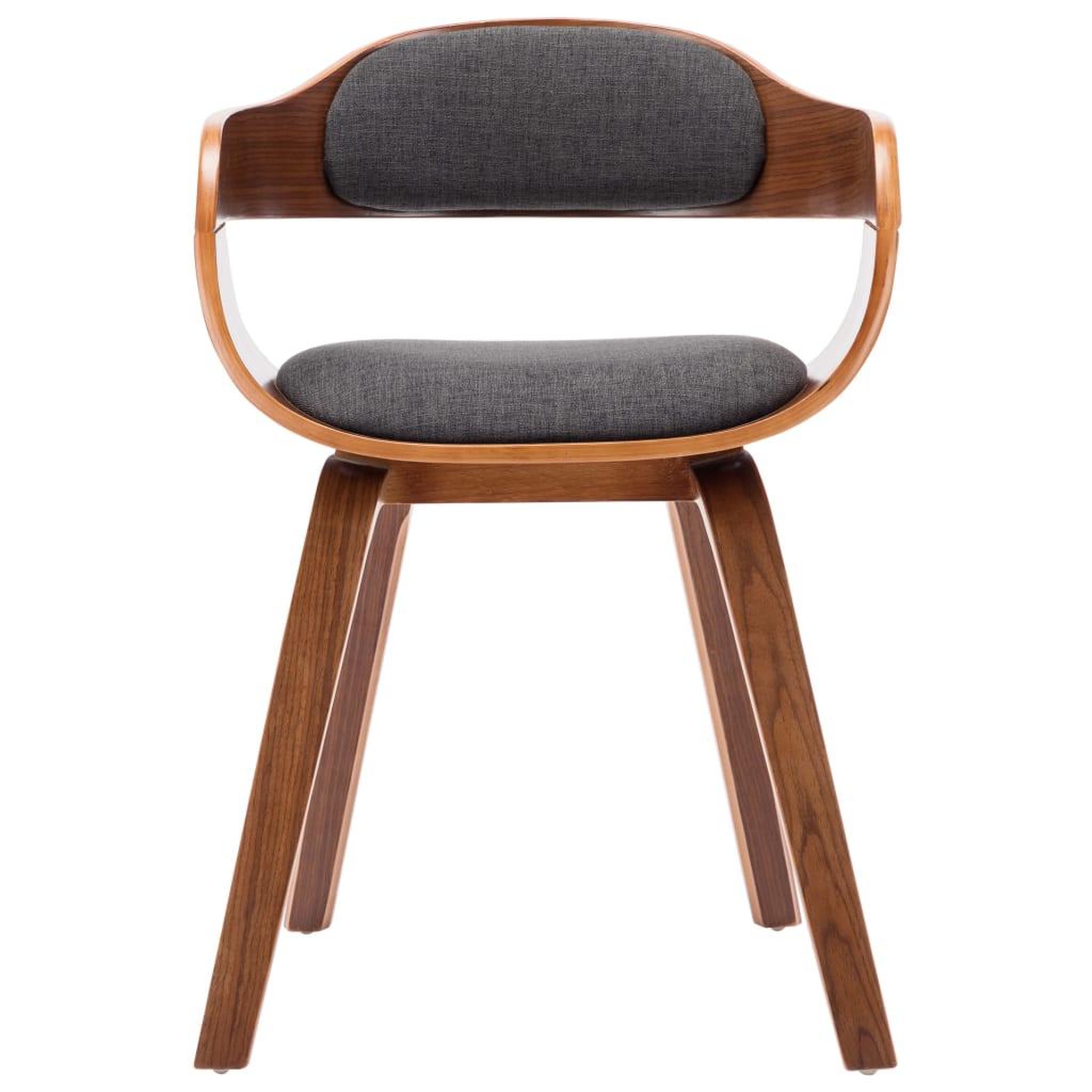 Voir la diapositive 4 : VIDAXL Chaises a manger lot de 6 gris fonce tissu et bois courbe