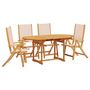 Voir la diapositive 2 : VIDAXL Ensemble a manger de jardin 5pcs bois d'acacia solide textilene