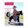 Ponycycle Poney à monter Noir avec sabot blanc Grand Modèle pour 4 à 9 ans