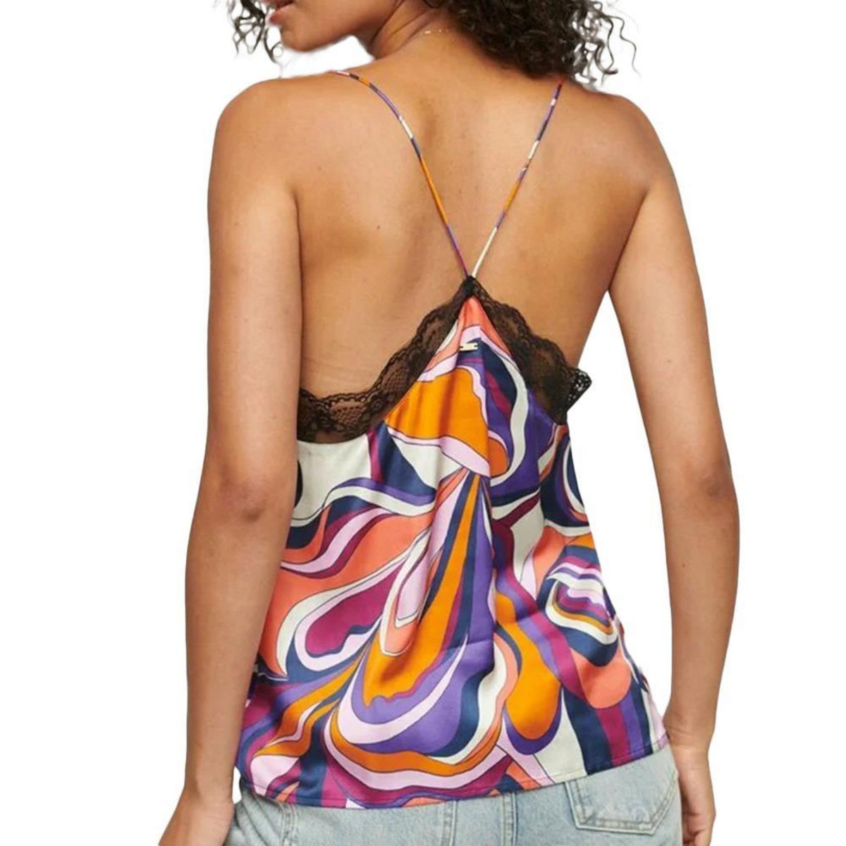 SUPERDRY Top /Orange/Noir Femme  uperdry  tudios