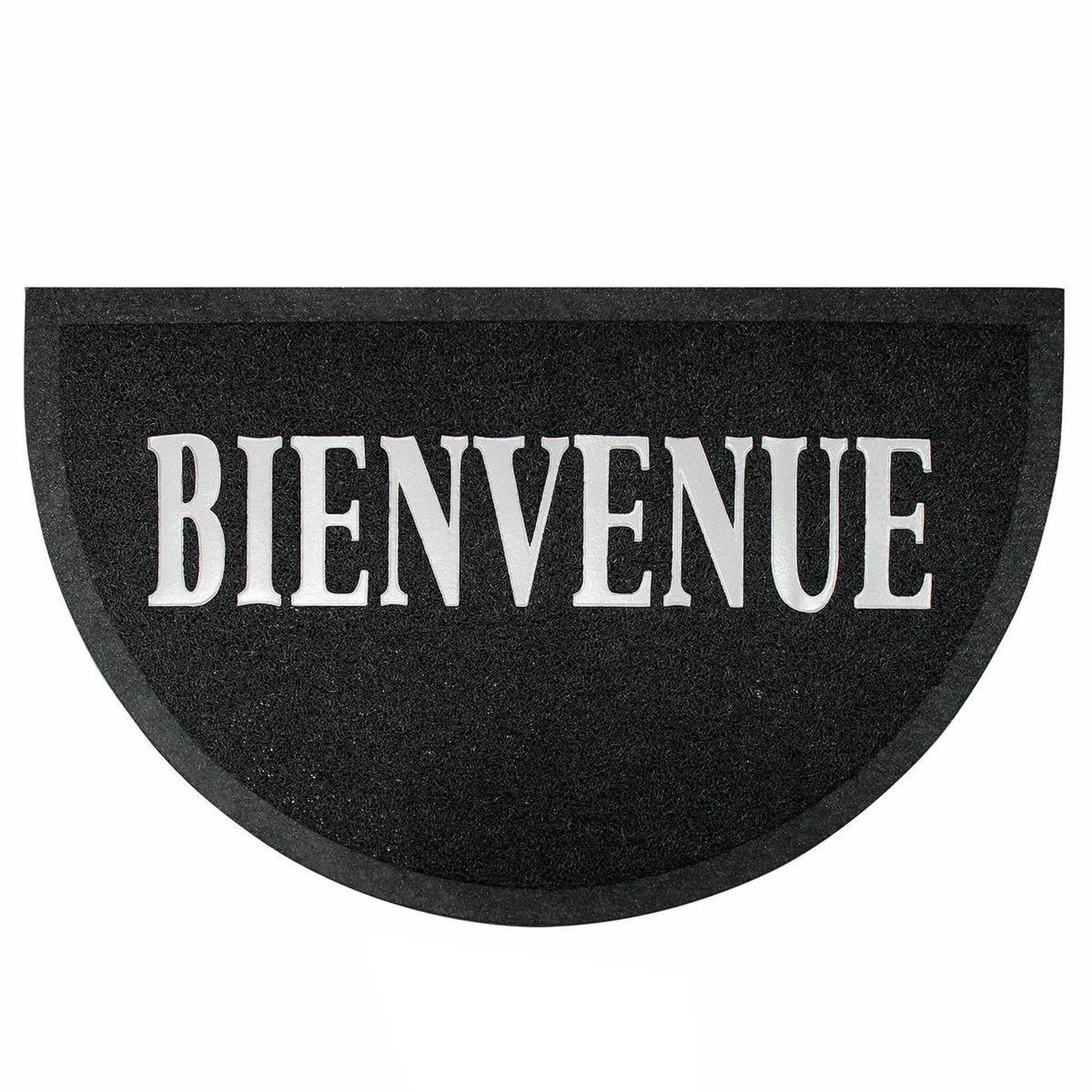 Voir la diapositive 2 : Douceur d'Intérieur Tapis d'Entrée Demi-Lune  Maison  45x75cm Noir & Gris