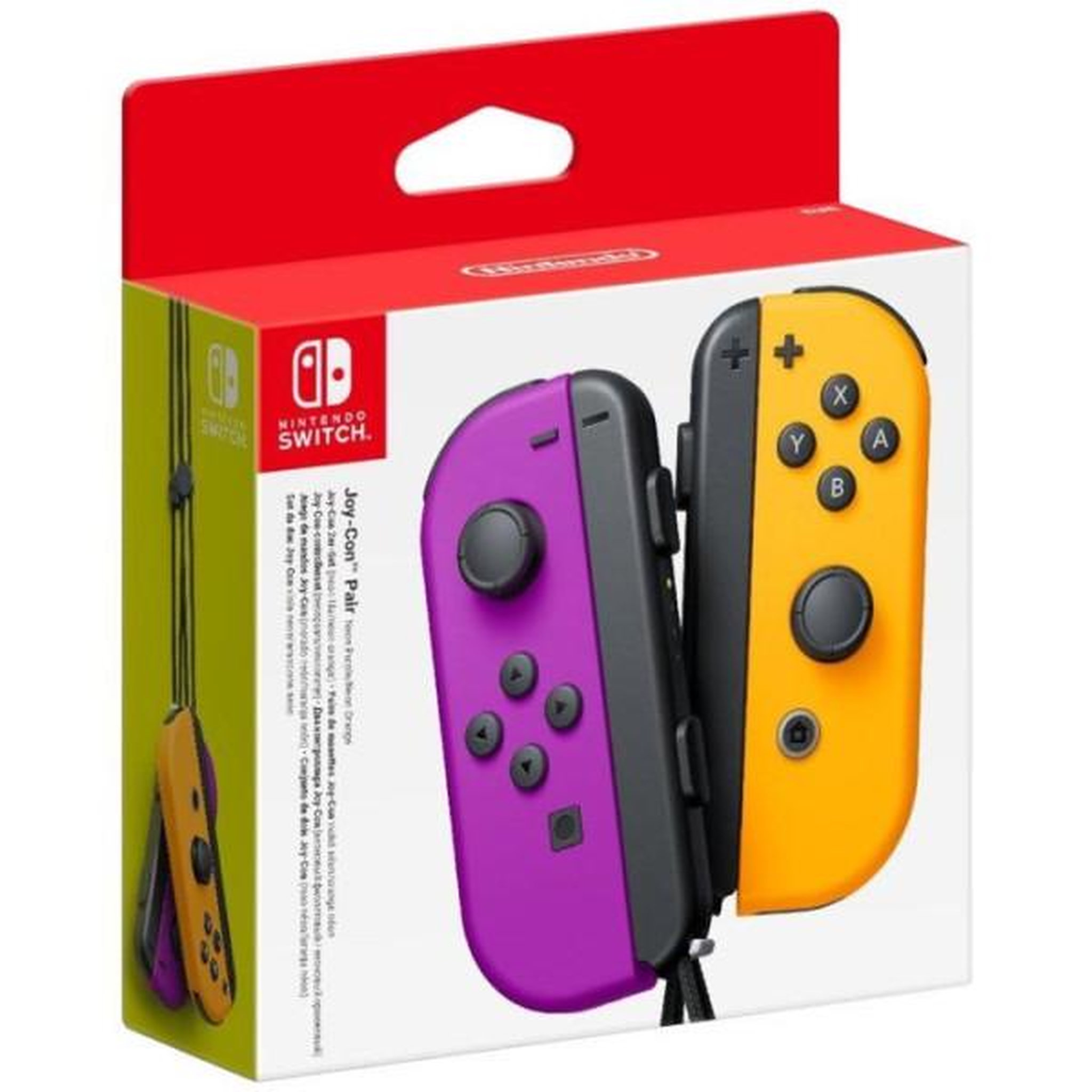 NINTENDO Paire de manettes Joy-Con Violet Néon & Orange Néon pour Nintendo Switch (Batterie remplaçable)