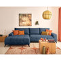 Voir la diapositive 1 : BEST MOBILIER Rimini - canapé d'angle gauche 4 places convertible avec coffre en tissu texturé
